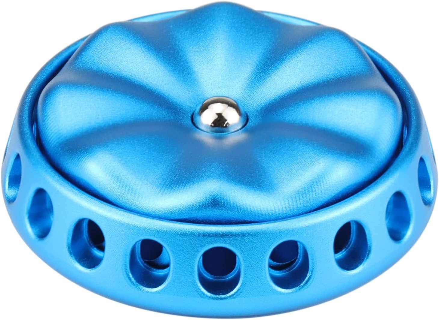 Silent Blue Metal Flower Fidget Spinner DIY Desk Coin Stress Toy