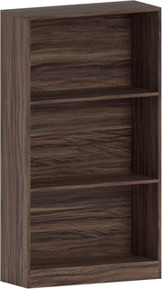 3 Tier Walnut Wooden Bookcase Modern Storage Display Shelf Living Room Medium