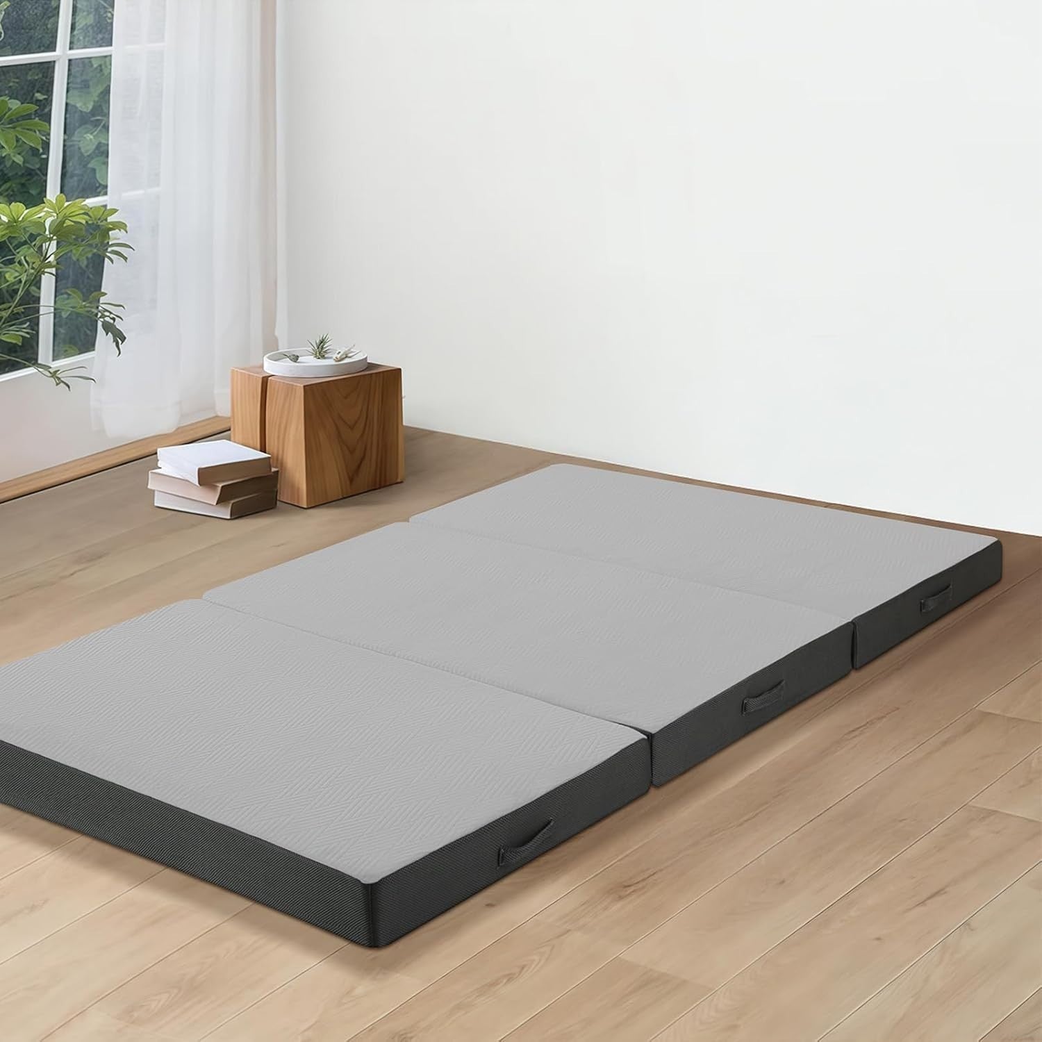 Double Tri Fold Foam Mattress 10cm Thick Guest Bed Camping Floor Mat