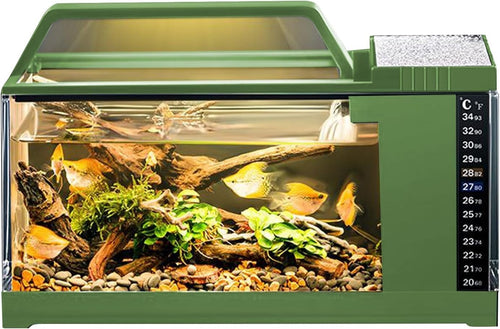 Betta Fish Tank Kit | Small Aquarium LED Light & Quiet Filter Pump