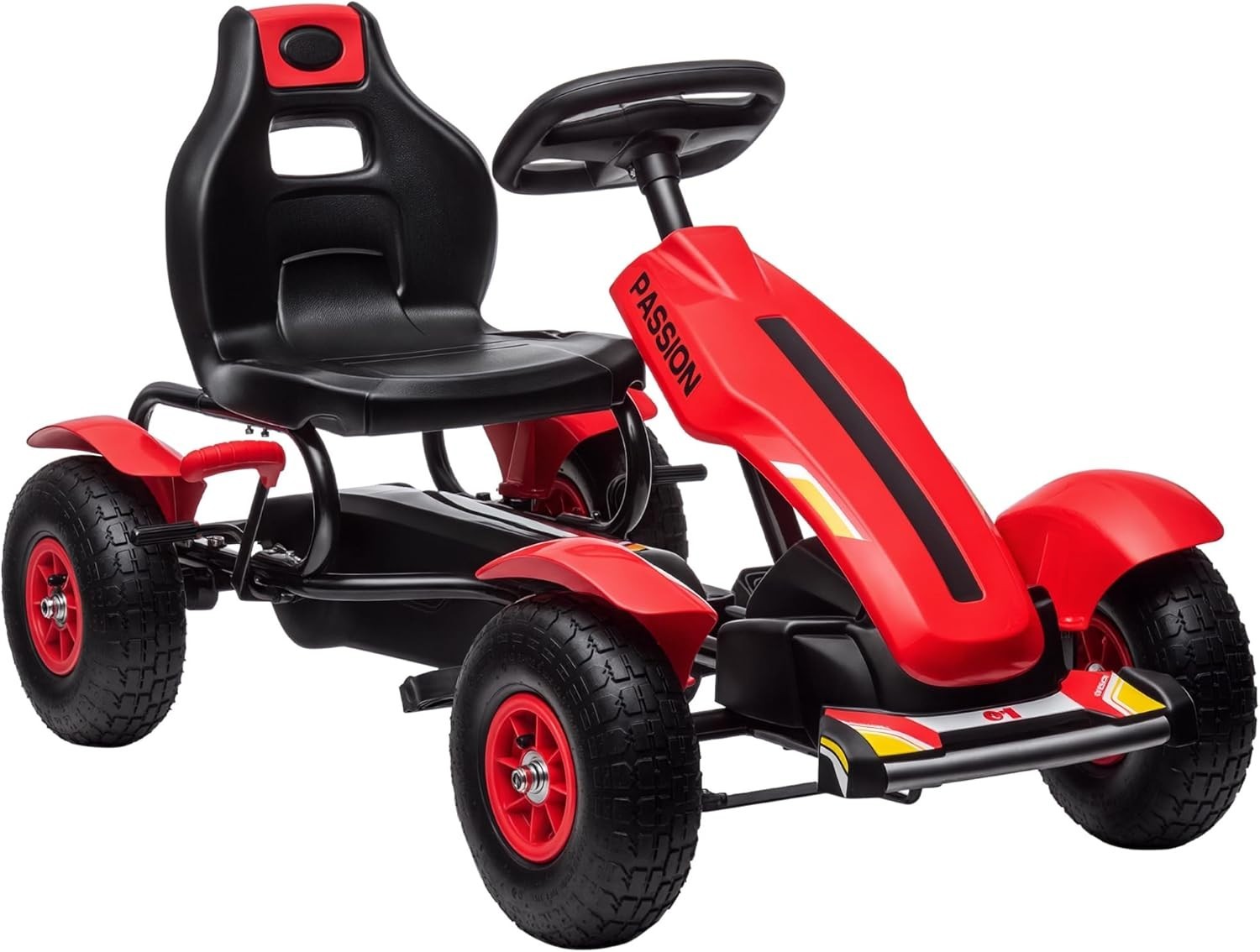 Kids Pedal Go Kart Ride On Racer Red Adjustable Seat Rubber Tyres 50kg