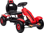 Kids Pedal Go Kart Ride On Racer Red Adjustable Seat Rubber Tyres 50kg