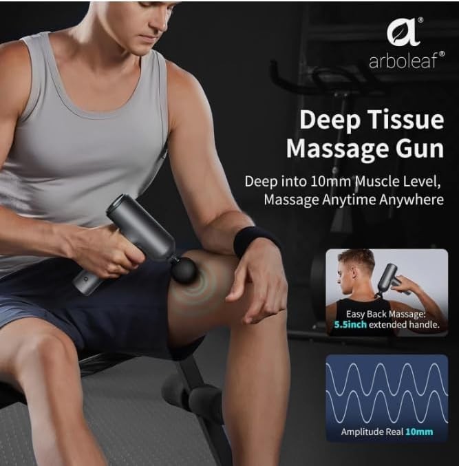 Deep Tissue Massage Gun 6 Speed Percussion Massager Type-C Gym Muscle Relief