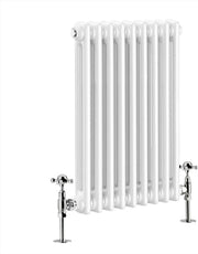 Double Column Horizontal Radiator 600x425mm White Cast Iron Style