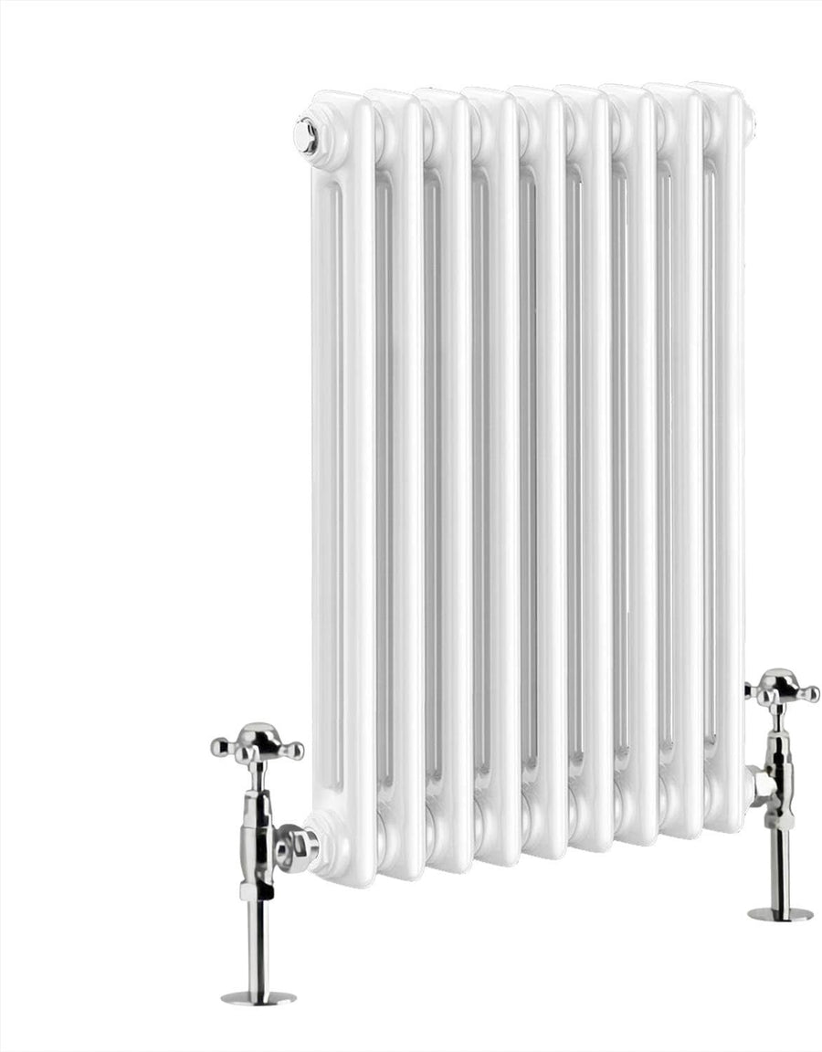 Double Column Horizontal Radiator 600x425mm White Cast Iron Style