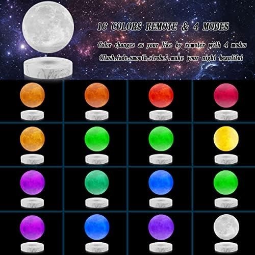 Marble Base Floating Moon Lamp 16 Color Magnetic LED Light