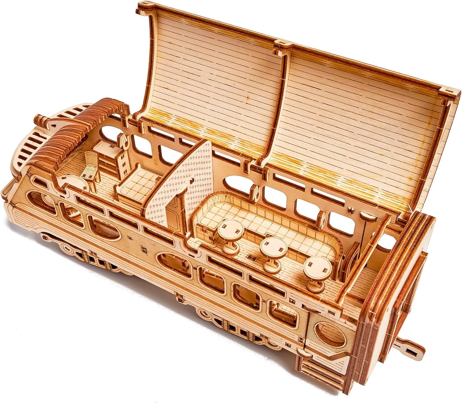 3D Wooden Wine Barrel Truck Puzzle Kit – DIY Mechanical Model, 278 PCS