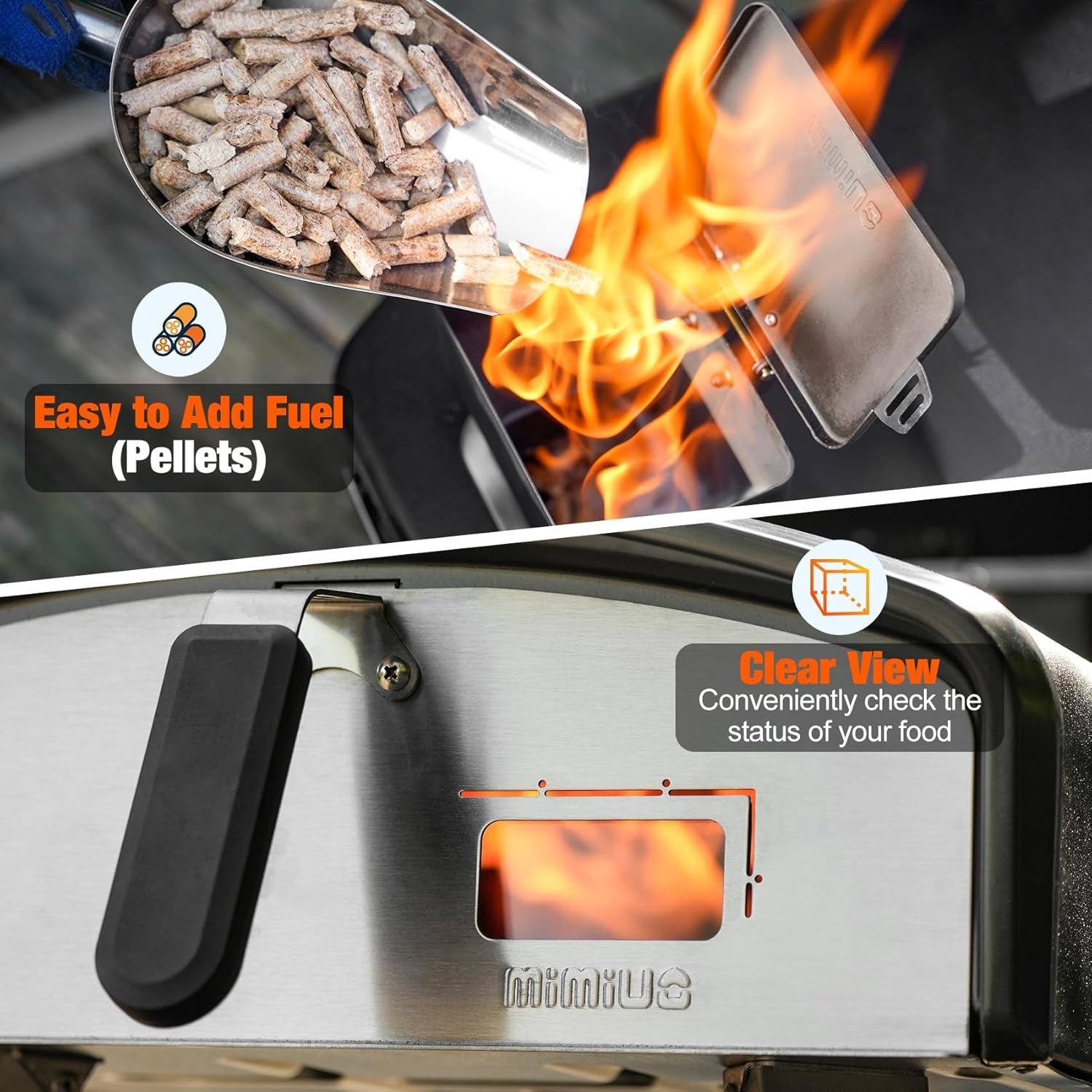 Outdoor Pellet Pizza Oven | Portable Garden BBQ Cooker w/ Stone & Foldable Legs