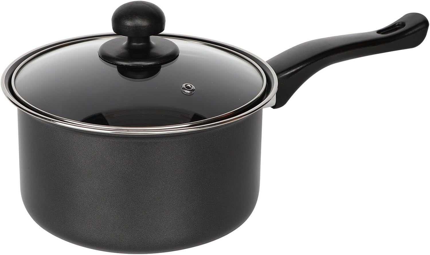 8pcs Carbon Steel Cookware Set Non Stick Pans Casseroles with Glass Lids Black