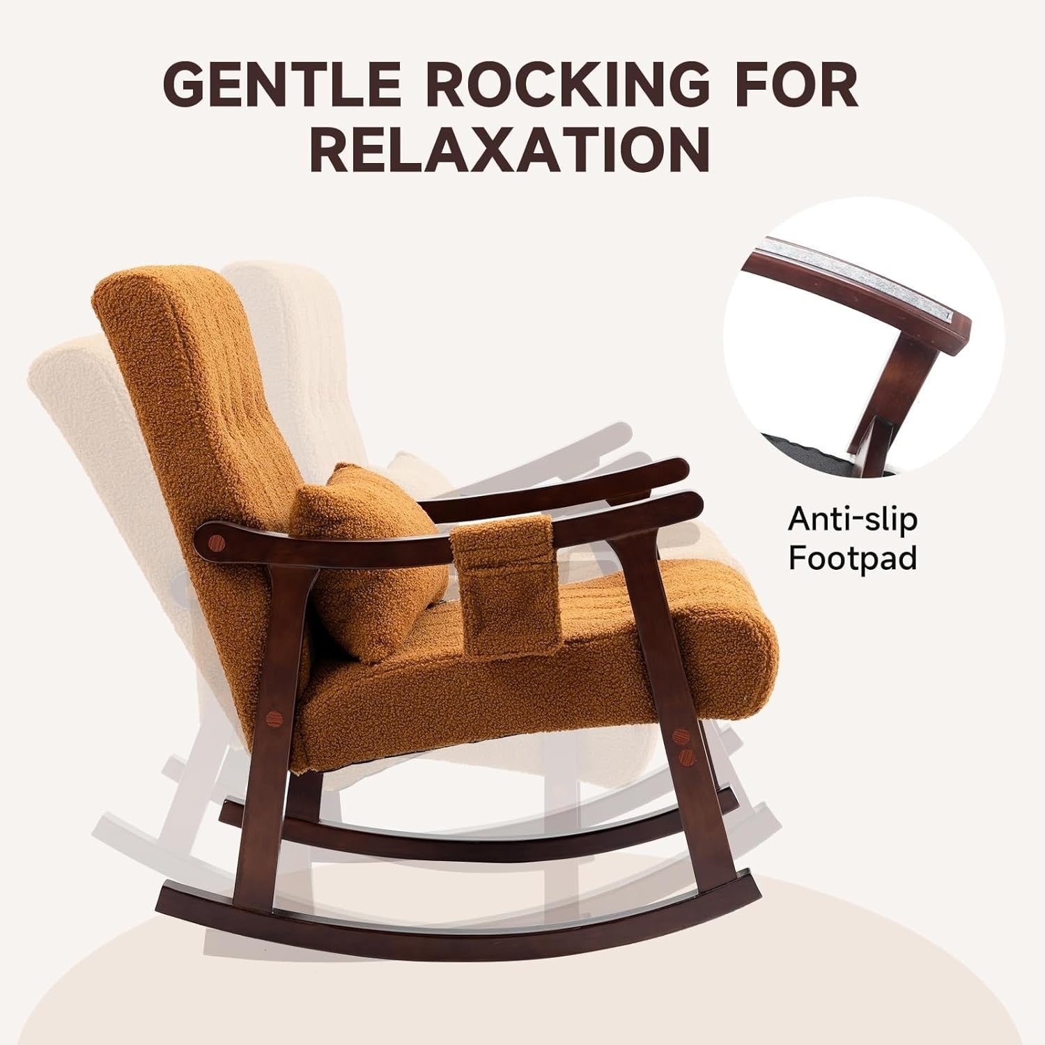 Massage Rocking Chair w/ High Back & Lumbar Support – Petite Fit, Soft, Comfy Se