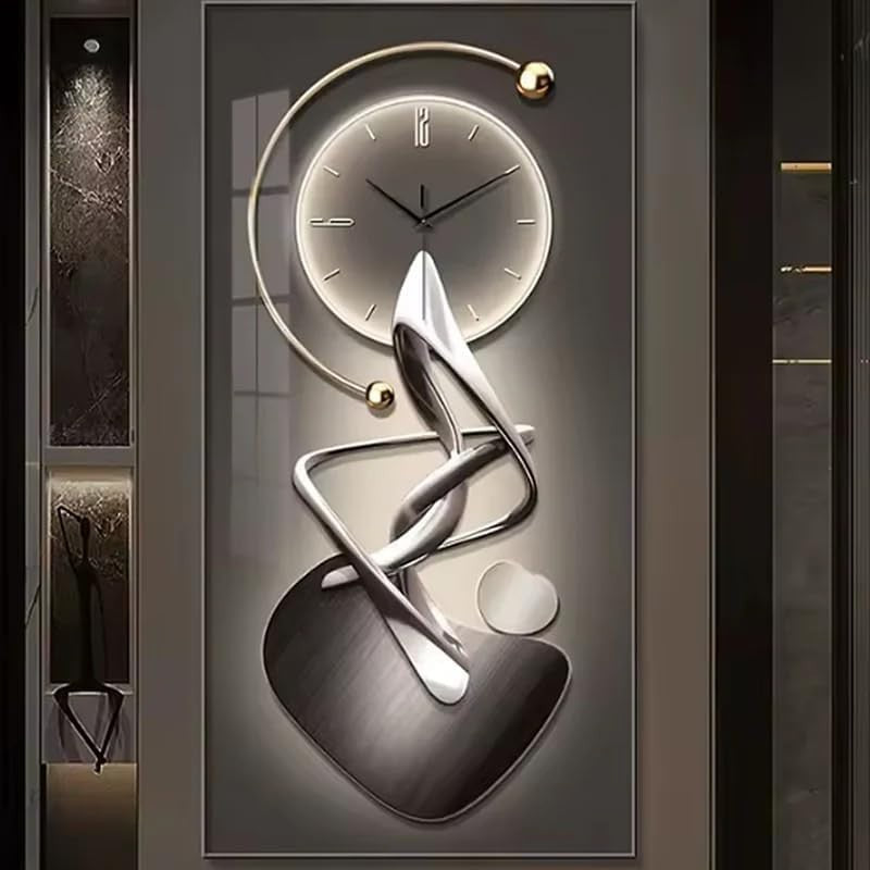 Modern Abstract Wall Clock 70x140cm Silent Quartz Artistic Home Decor