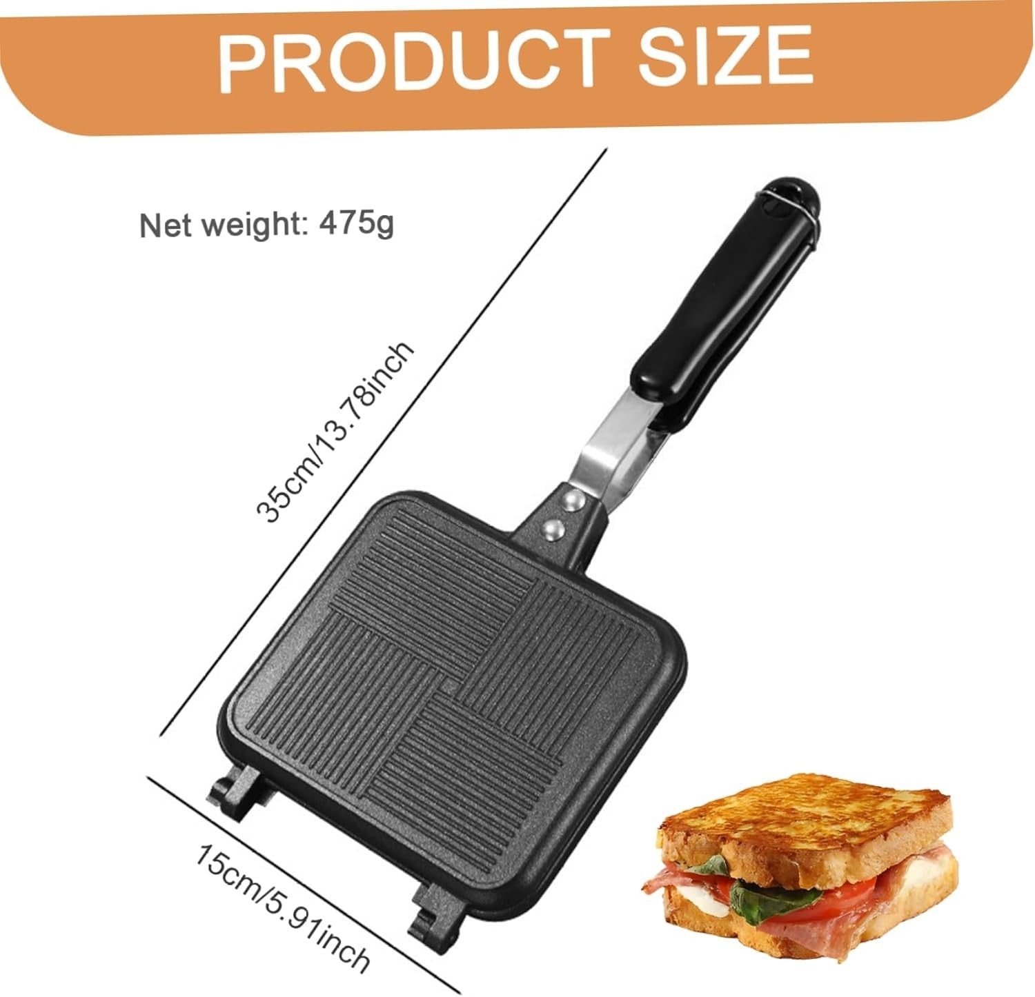 Double-Side Camping Toastie Maker Non-Stick Sandwich Pan Outdoor