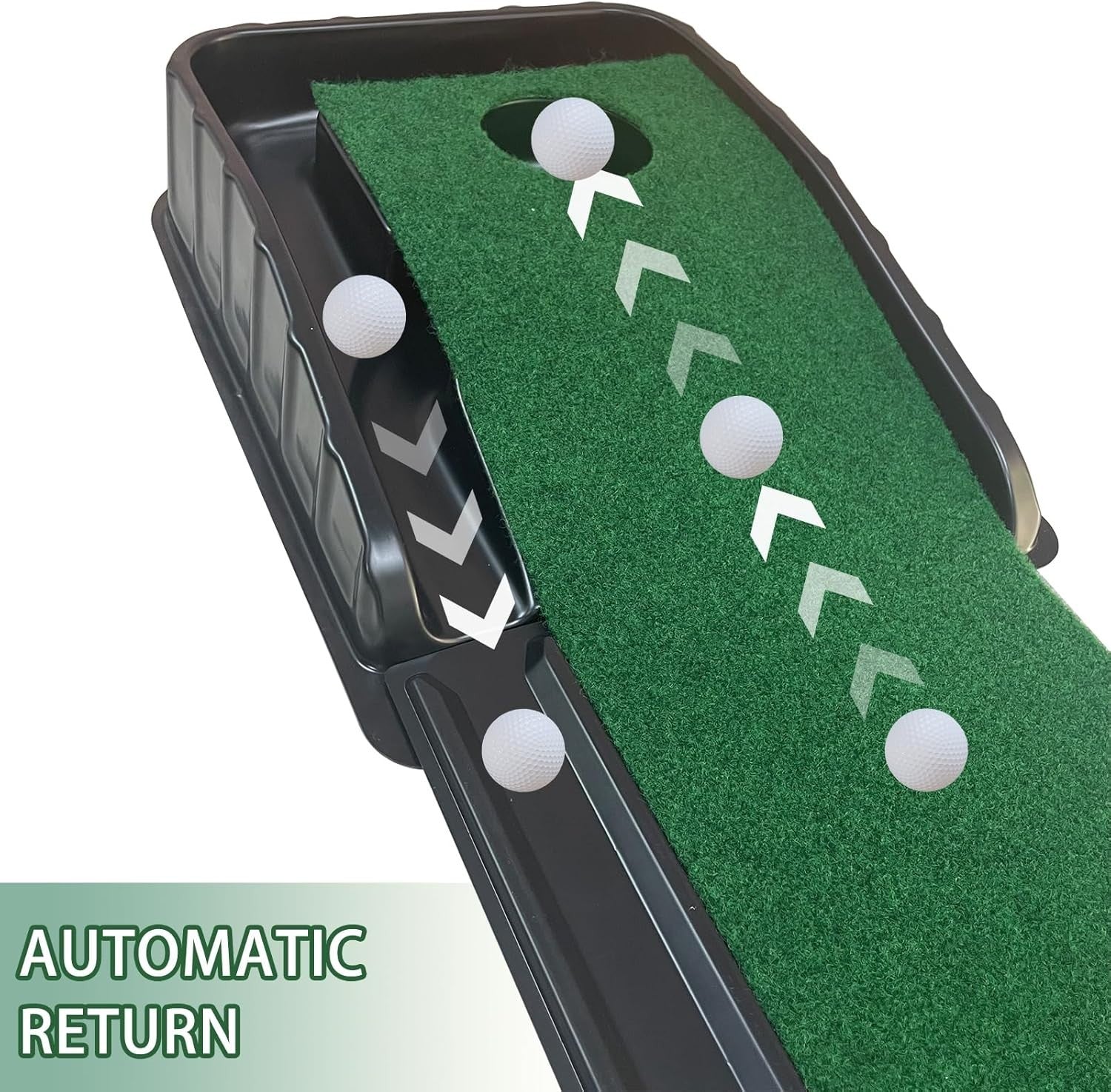 Golf Putting Mat 87" Indoor Practice Green Auto Ball Return Home Office