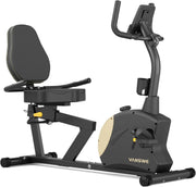 Recumbent Exercise Bike 400LB Magnetic Bluetooth LED Heart Rate Adjustable Seat