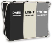 160L 3-Bag Laundry Sorter with Frame Dark Light Colour Clothes Hamper Organiser