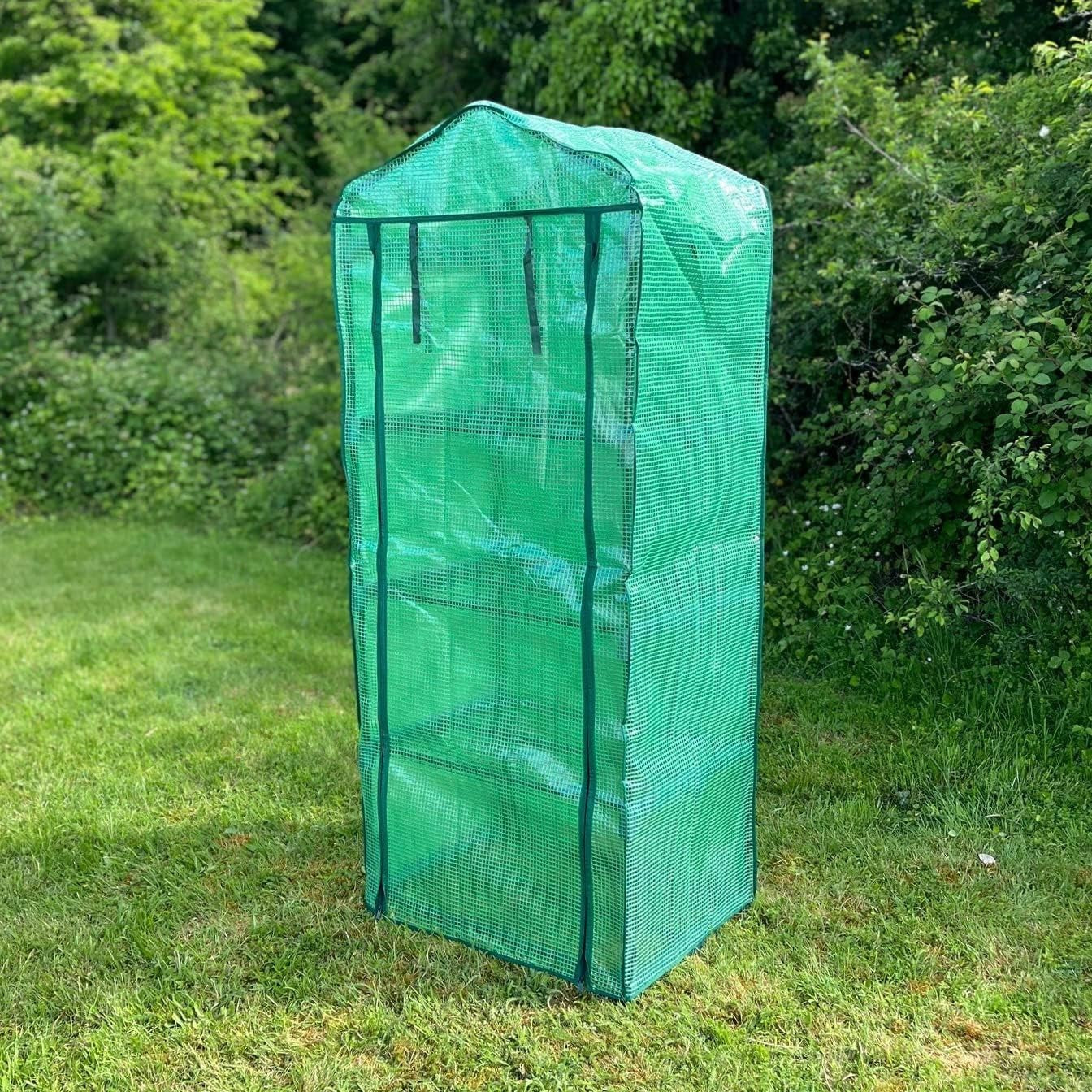 4 Tier Reinforced Greenhouse Cover Heavy Duty with Roll-Up Door 49x69x160cm