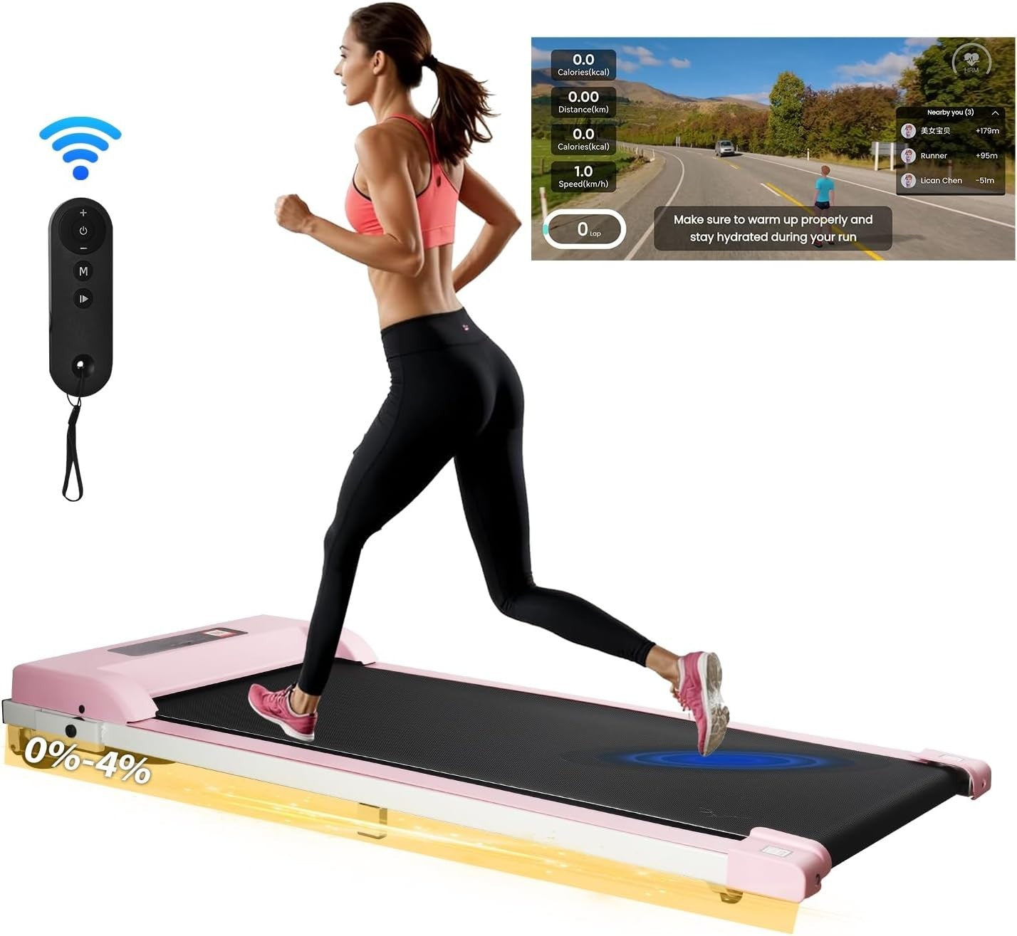 Under Desk Treadmill for Home Office – Silent, Incline, LED & App Control