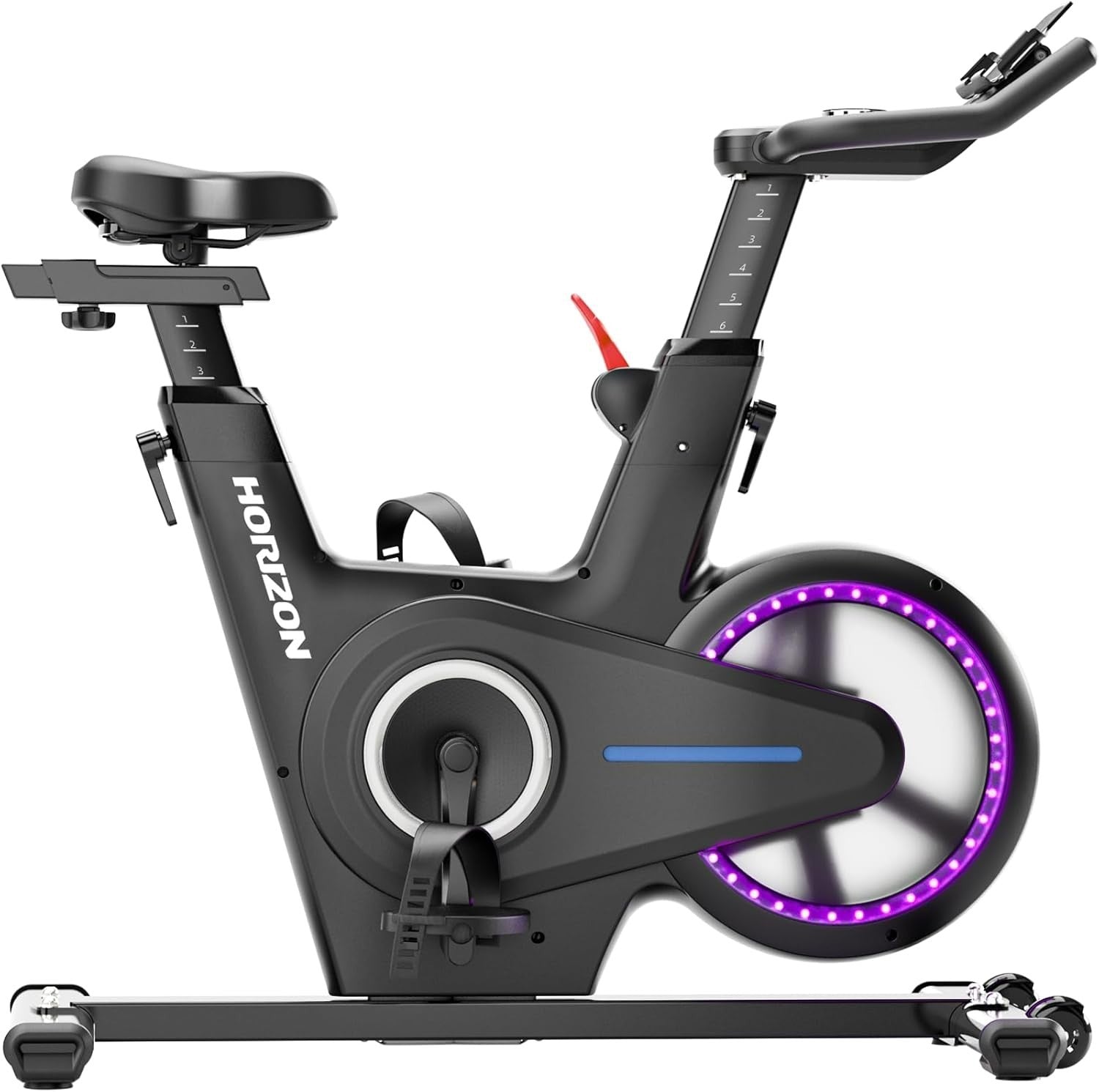 Adjustable Magnetic Spin Bike w/ LED Flywheel Home Cardio Trainer & App Sync