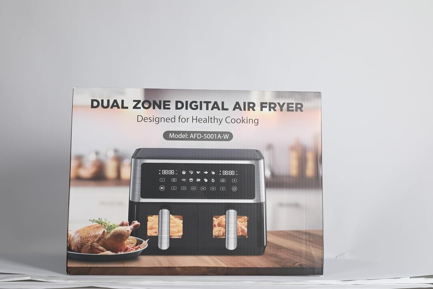 10L Dual Air Fryer with Window 2 Drawers 10 Presets Sync Cook Touchscreen