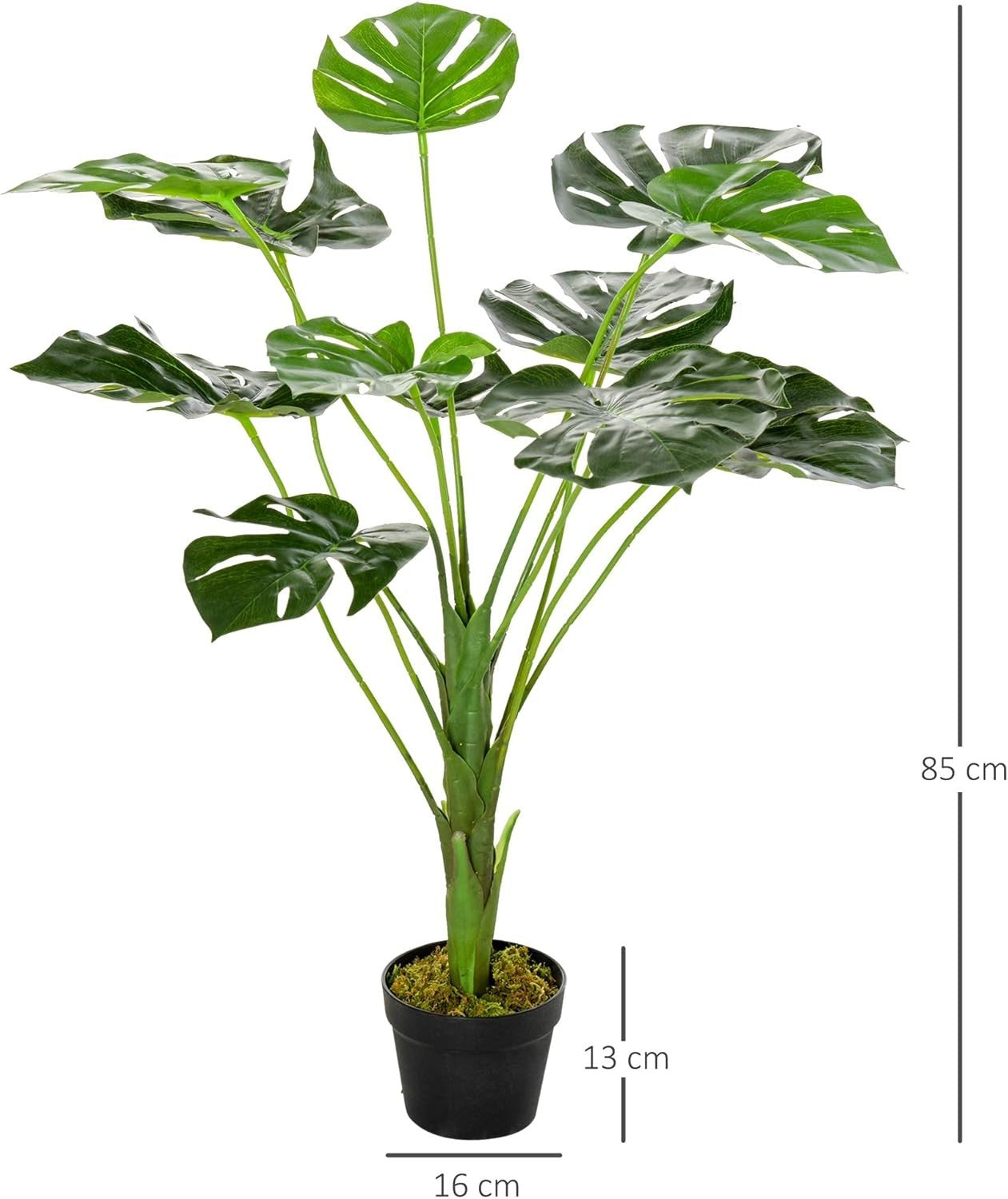 85cm Artificial Monstera Tree Potted Plant Faux Tropical Indoor Outdoor Decor