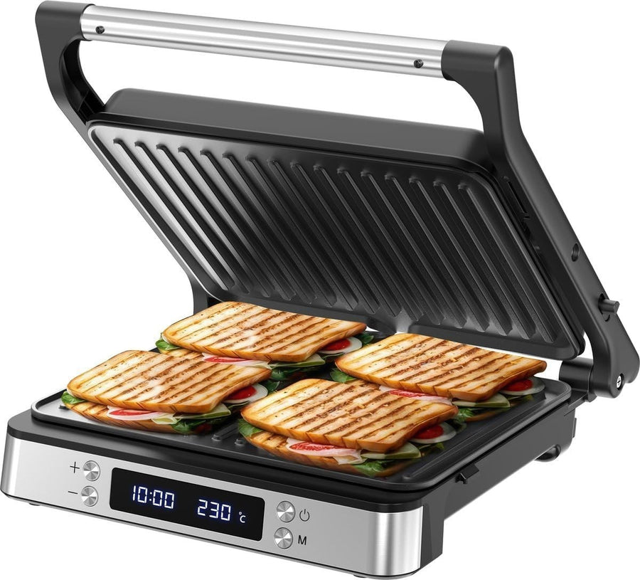 3-in-1 Panini Press Grill 1200W Digital 29x23cm Black