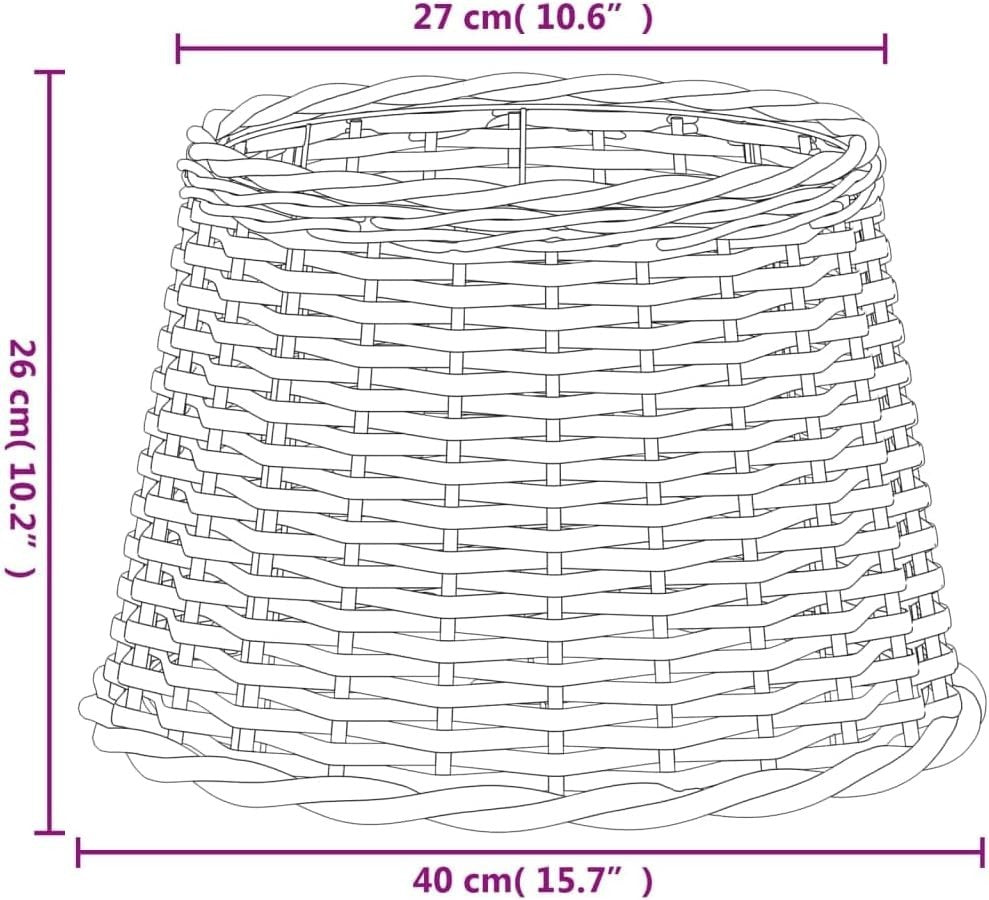Natural Wicker Drum Lampshade 40cm Ceiling Table Light Shade E27