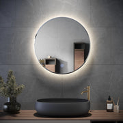 Round LED Bathroom Mirror 60x60cm Anti-Fog Touch Sensor Vanity Light