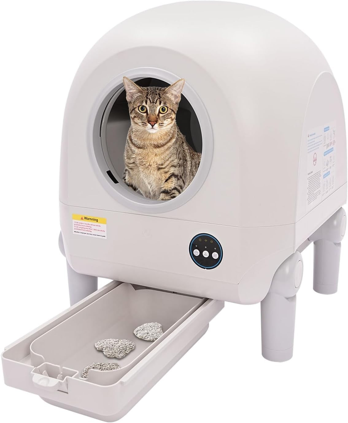 Self Cleaning Cat Litter Box 68L App Control Odor Free Smart XL
