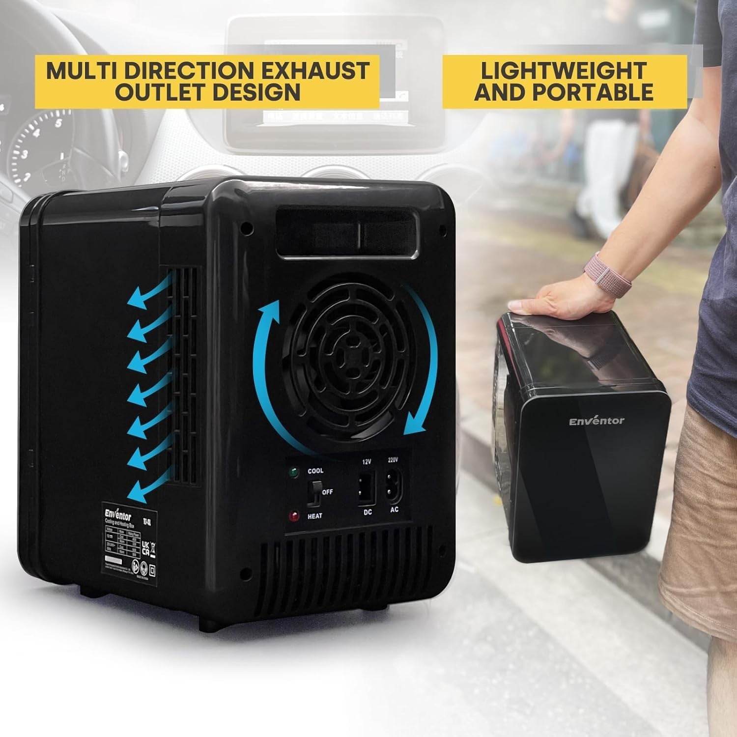 Mini Fridge 4L Portable Cooler & Warmer Compact Countertop Black