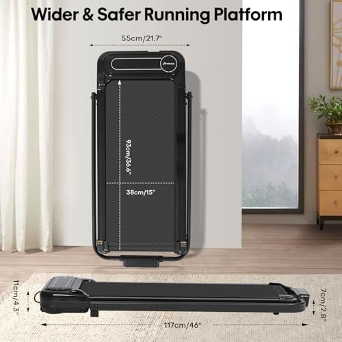 4-in-1 Folding Walking Pad 12km/h Incline APP Control Quiet Wide Belt Home