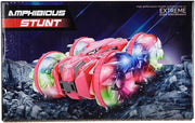 4WD Waterproof RC Stunt Car 360° Rotation Amphibious LED Toy for Kids 3-12