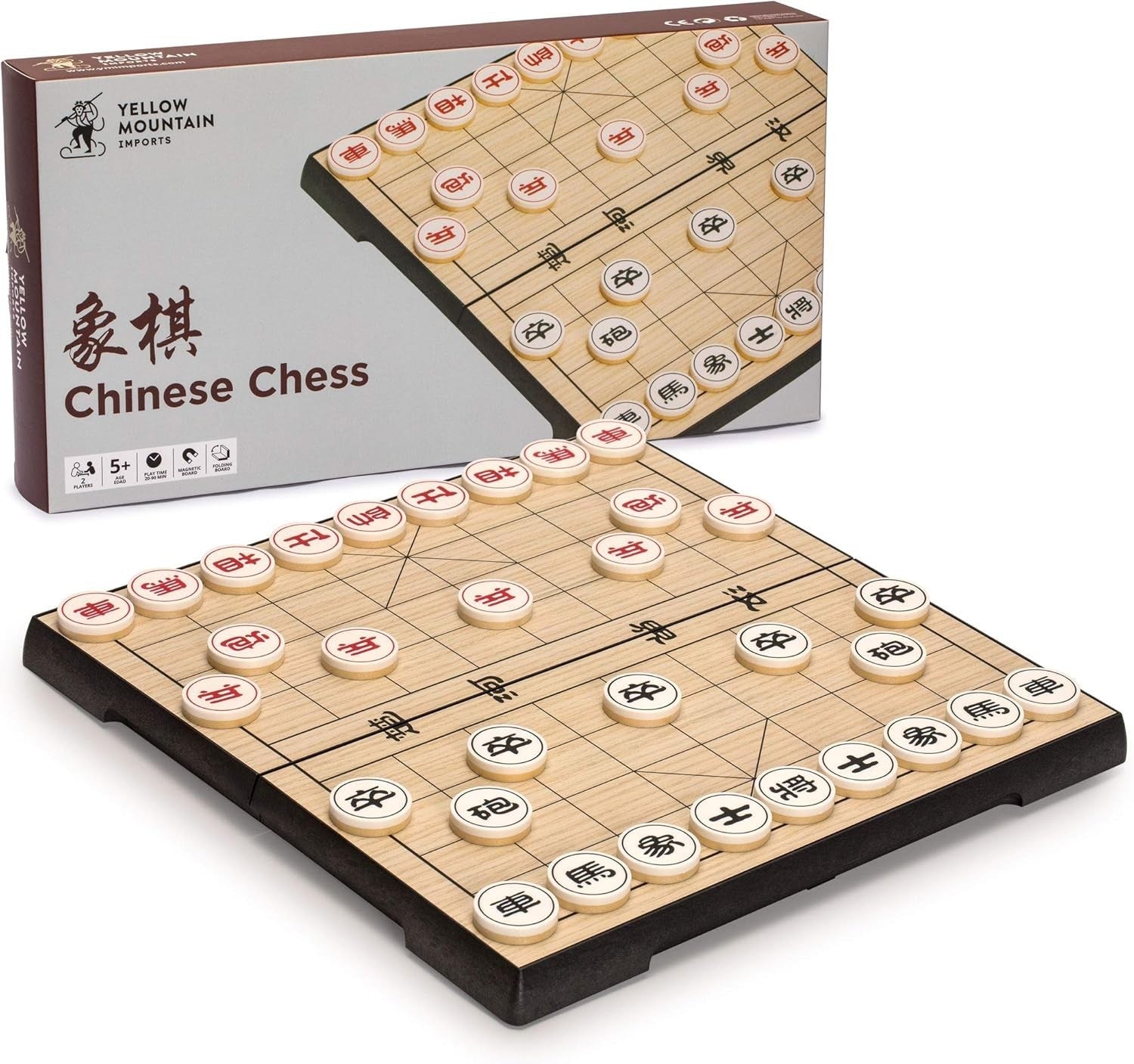 Magnetic Xiangqi Travel Chess Set Folding 31cm Board 32 Pieces