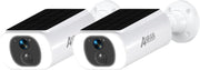 2 Pack 2K Solar Security Cameras Wireless Outdoor WiFi Night Vision
