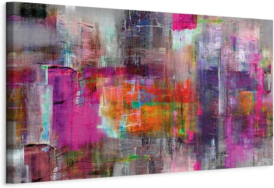 Large Purple Pink Orange Abstract Canvas Wall Art XXL Decor
