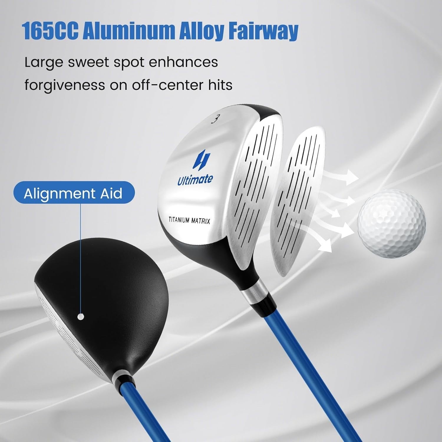 Junior Golf Club Set Ages 8–10 Right Hand Fairway Irons Putter Stand Bag