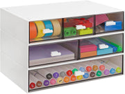 3 Tier Desk Organizer 6 Drawers Stackable Desktop Storage Box Office Home