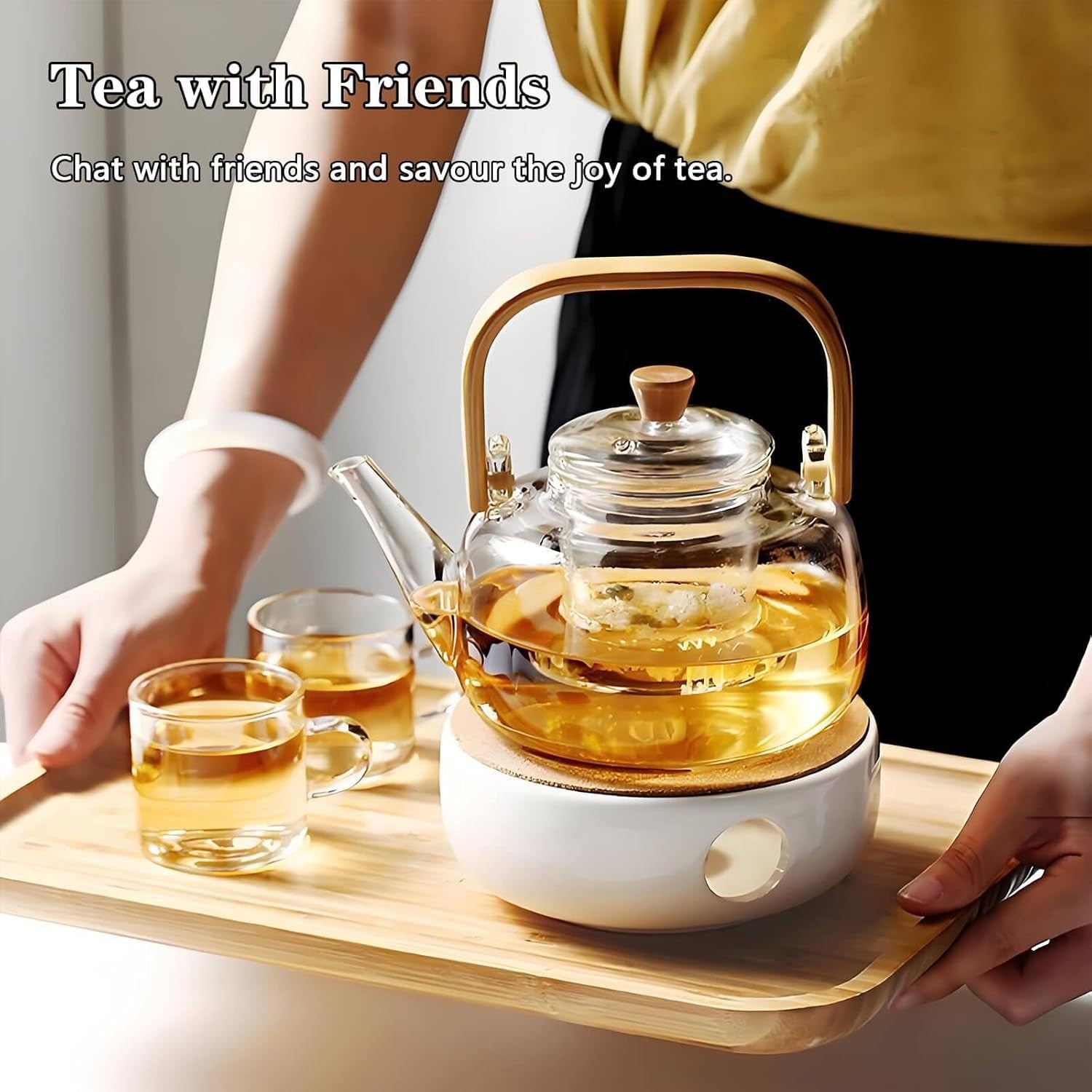 1000ml Glass Teapot with Infuser Borosilicate Tea Maker Stovetop Safe
