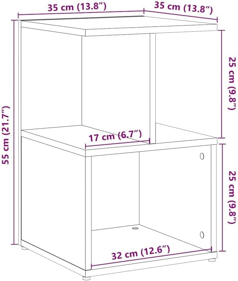 Pair of Oak Bedside Tables | Modern 2 Tier Nightstands with Open Storage