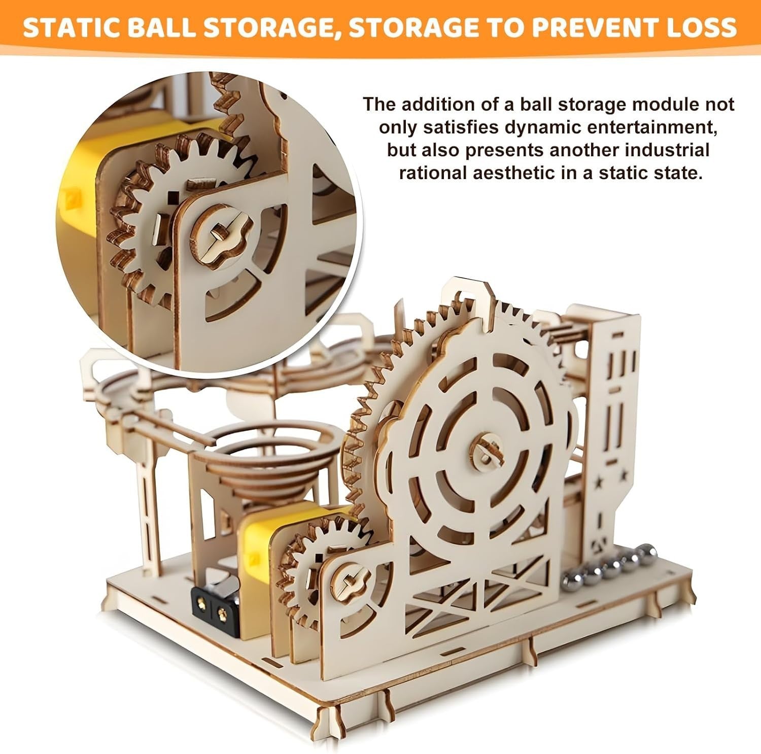 3D Wooden Marble Run Puzzle DIY Mechanical Model Kit for Adults & Teens