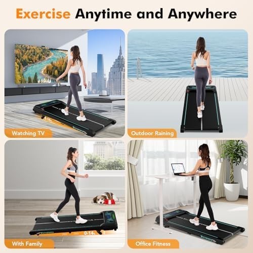 Incline Walking Pad 14% Under Desk Treadmill 6km/h LED Lights Quiet Compact Home