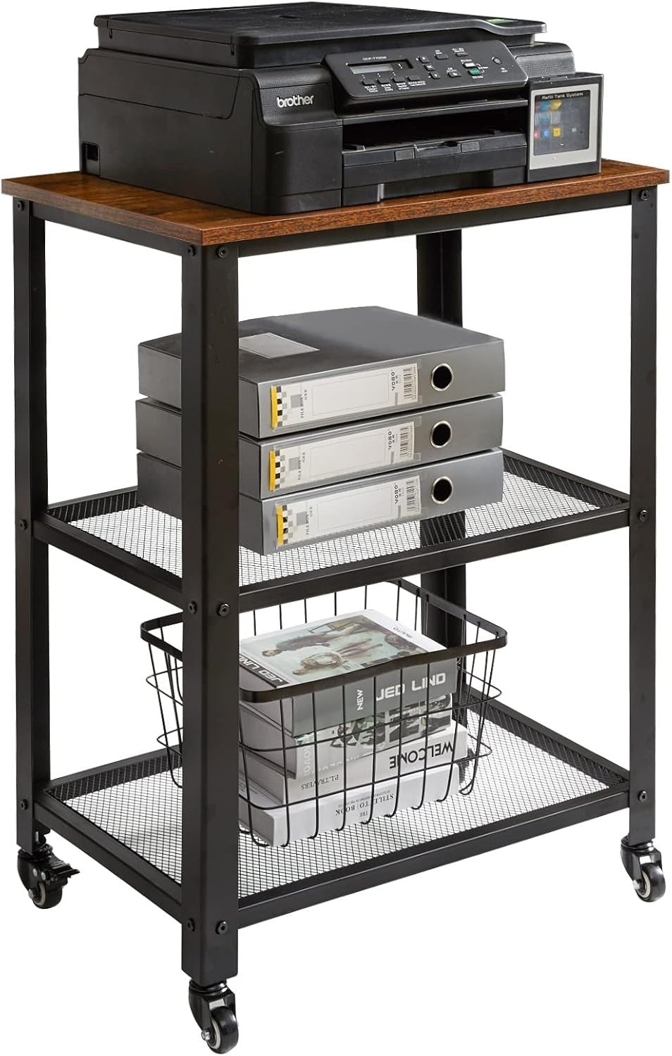 Industrial Serving Cart 3 Tier Rolling Utility Trolley