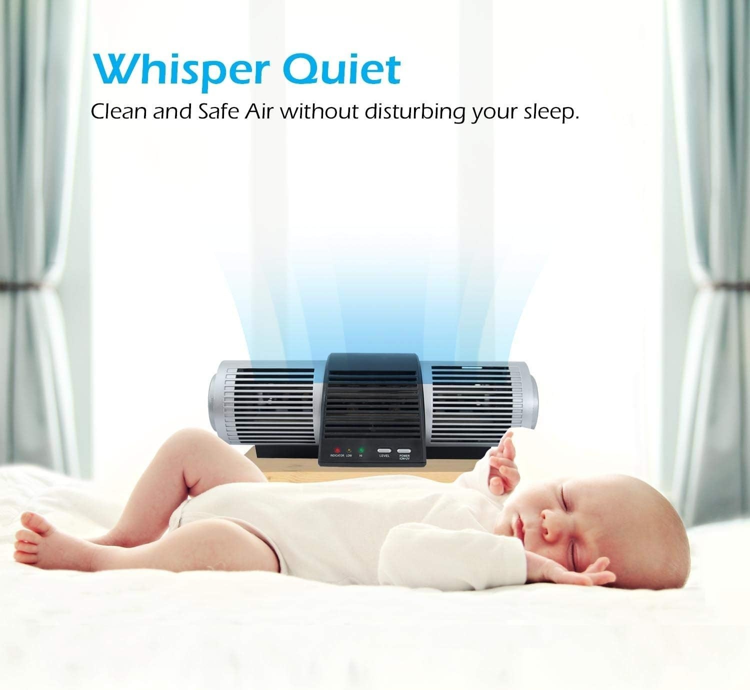 UV Ionic Air Purifier Ioniser Fan 60M Ions Mold Germ Virus
