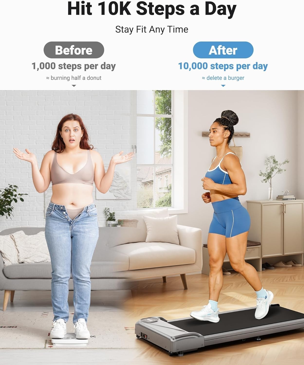 Under Desk Walking Treadmill w/ LED Display & Remote Control
