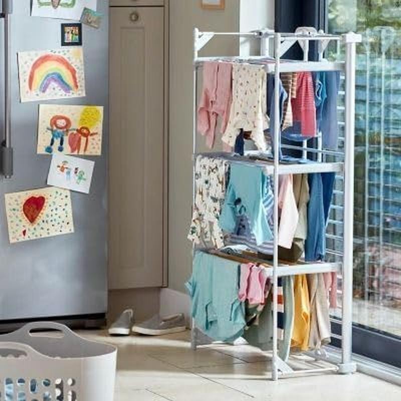 3-Tier Heated Clothes Airer – Foldable Electric Dryer