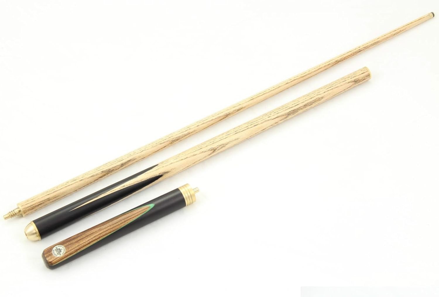 55in Snooker Pool Cue 8.5mm Tip Ash Shaft 3pc Ebony Zebrano Quick Joint