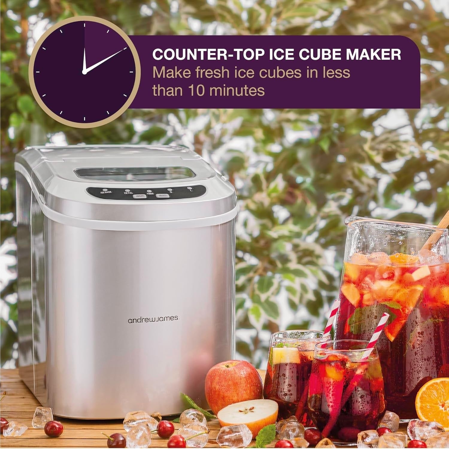 Portable Ice Maker Machine Countertop 2.2L, Self-Cleaning, Fast Cubes