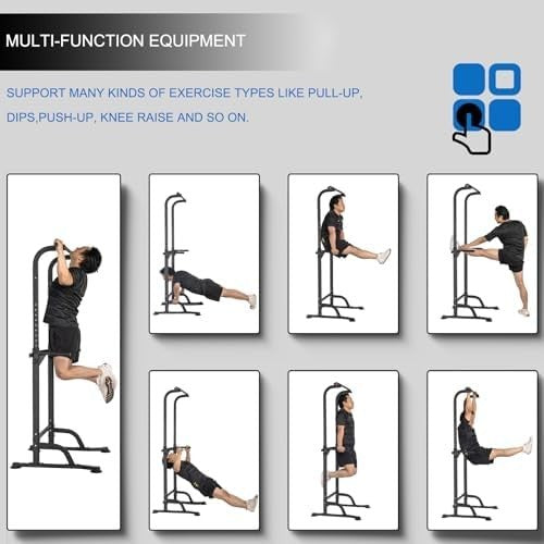 Adjustable Power Tower Pull Up Bar Dip Station Home Gym Fitness Equipment