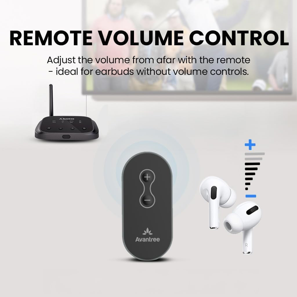 Black Bluetooth TV Transmitter – Dual Headphone aptX Adaptive Oasis