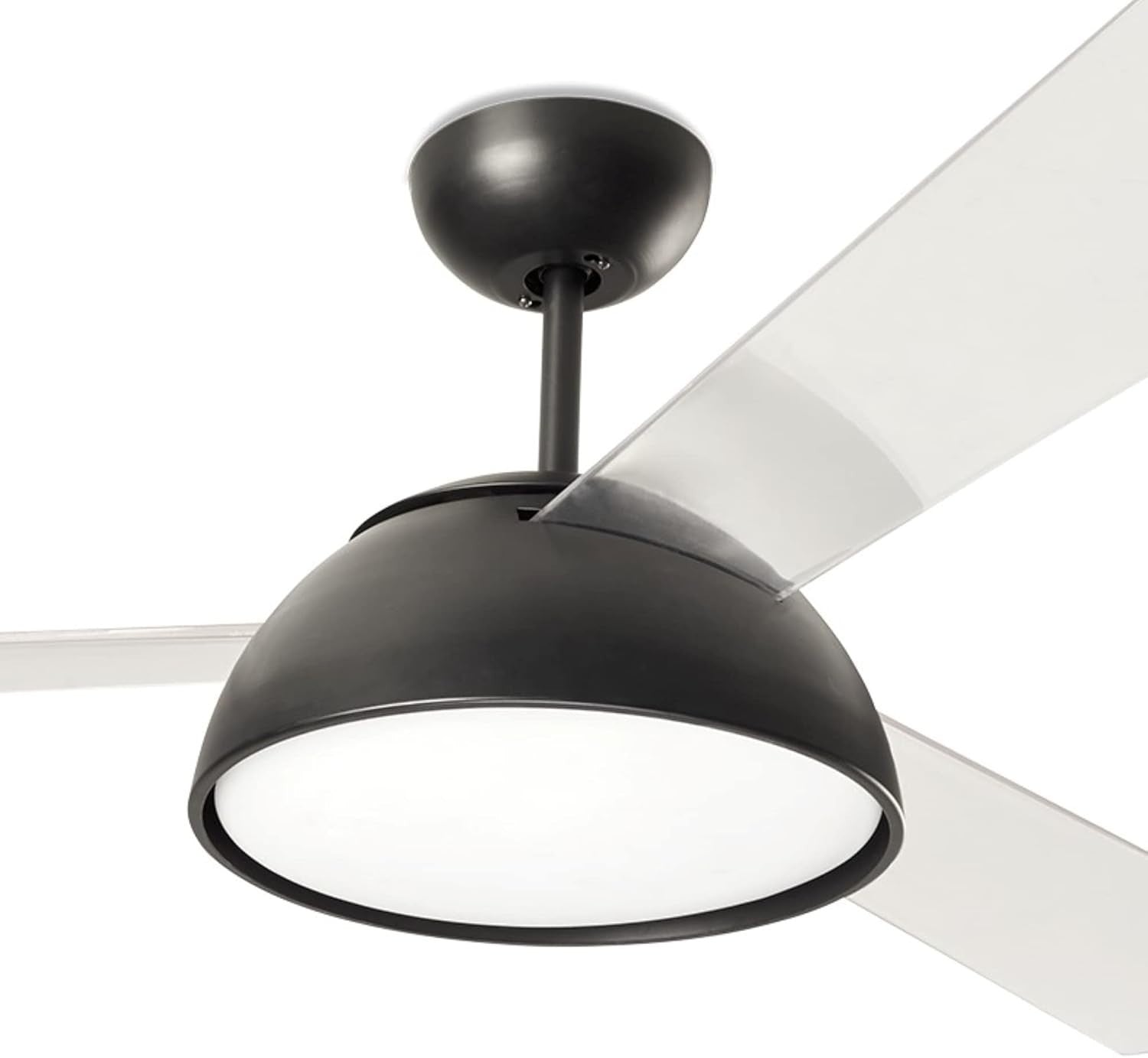 FORLIGHT Gregal LED Ceiling Fan, Black, 3 Blades, 5-Speed, Remote, Timer