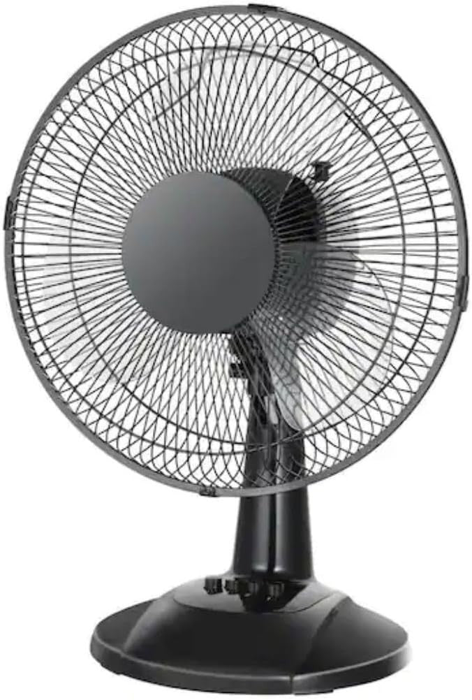 12-Inch Table Fan – 3 Speed, Adjustable Tilt, Quiet Cooling Airflow for Bedroom